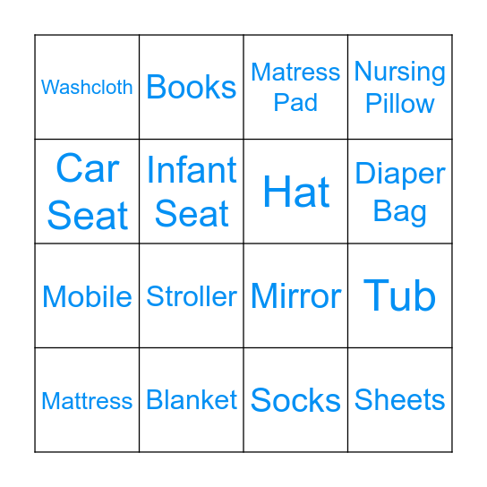 Baby Bingo Card