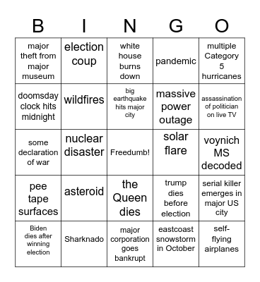 2020 Bingo Card