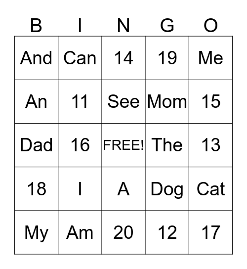 Kayla's Bingo Game Bingo Card