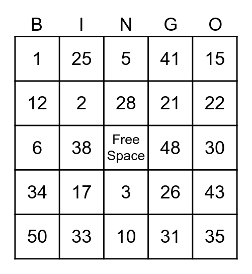 Virtual Spirit Event Bingo Card