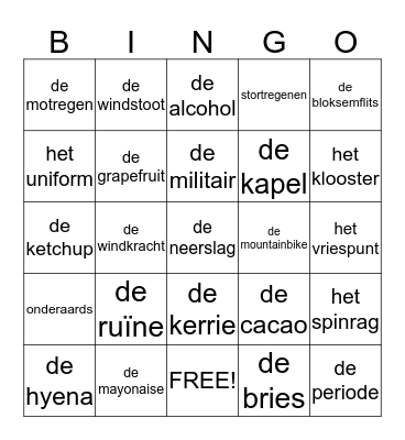 blok 2 groep 7 en 8 deel 2 Bingo Card