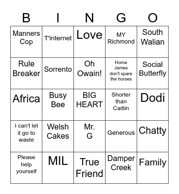 Birthday Bingo Card