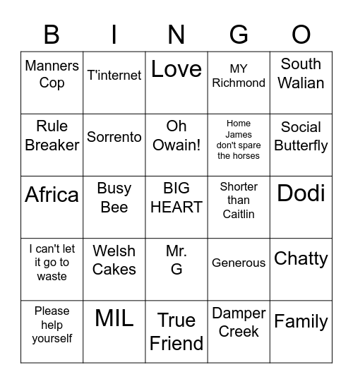 Birthday Bingo Card