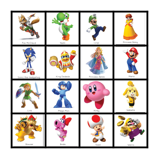 Nintendo Bingo! Bingo Card