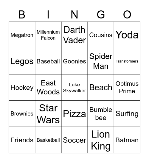 JAMES KING BEE Bingo Card