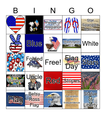 Flag Day / July 4th Bingo Card