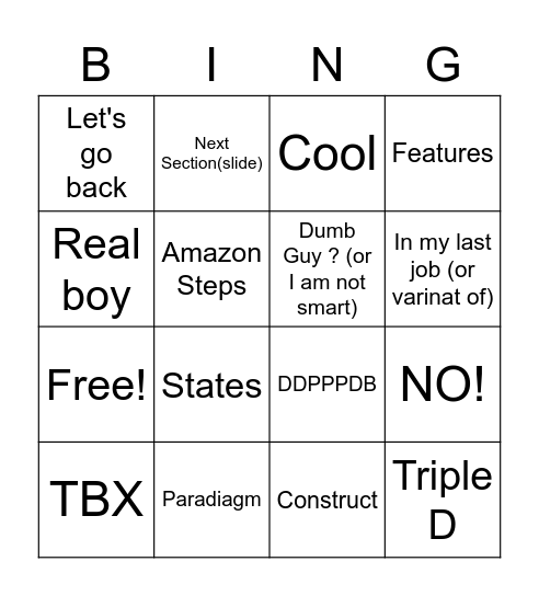 AWG Bingo Card