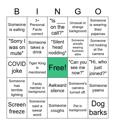 Harmony Happy Hour Bingo Card