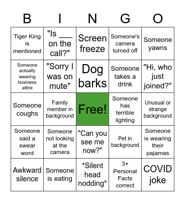 Harmony Happy Hour Bingo Card