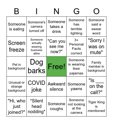 Harmony Happy Hour Bingo Card