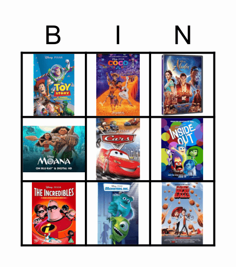 Movie Bingo Card