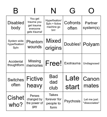 Hellbound System Bingo Card