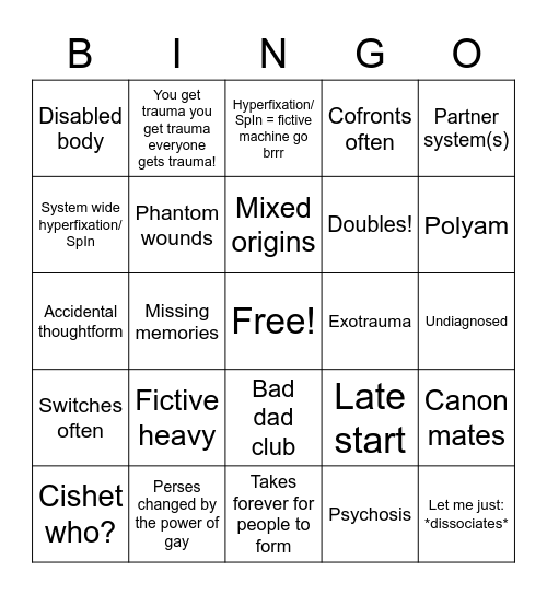 Hellbound System Bingo Card