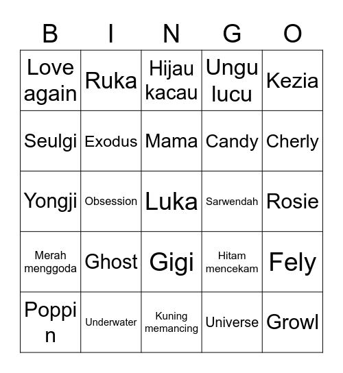 Luka Bingo Card