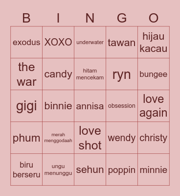delite Bingo Card