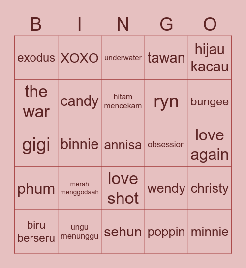delite Bingo Card