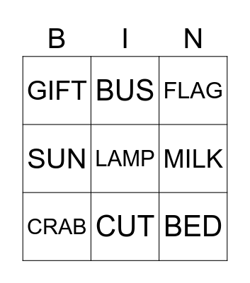 Dictation 1 Practice Bingo Card