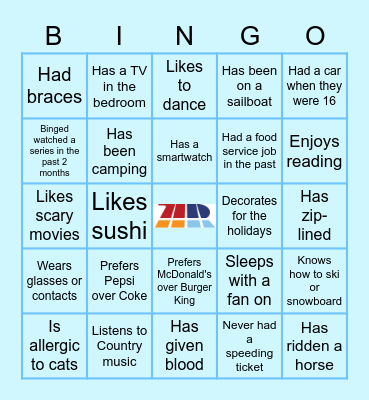 Icebreaker Bingo Card
