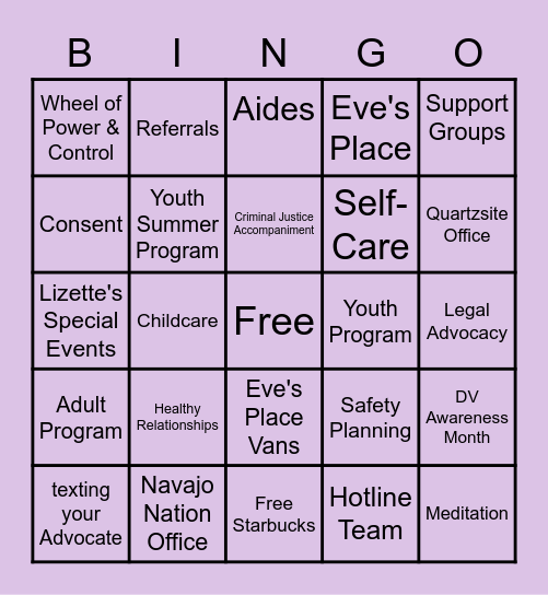 Bingo Night! Bingo Card