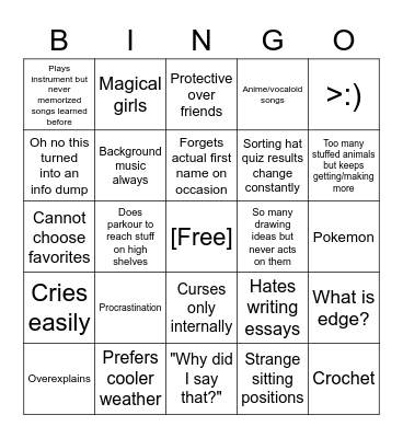 Kiy Bingo Card