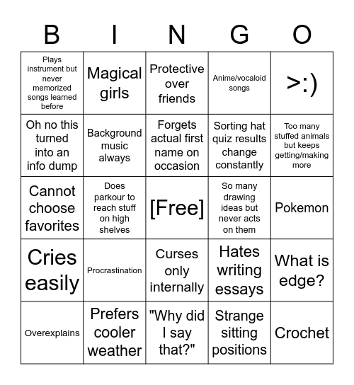 Kiy Bingo Card