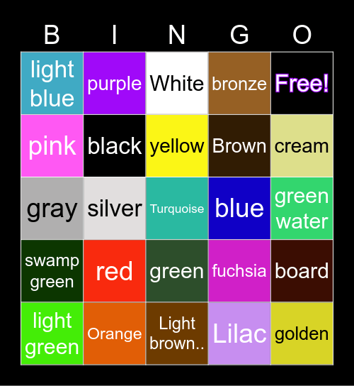 ¡A Colorfull Bingo! Bingo Card