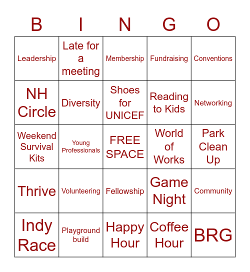 HYP Bingo Card