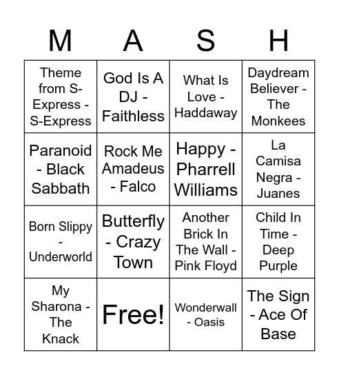 201 Bingo Card