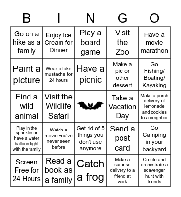 BAT Family Bingo Card