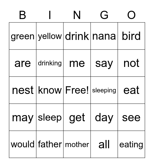 Graduation Bingo Card