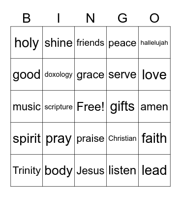 Sermon Bingo Card