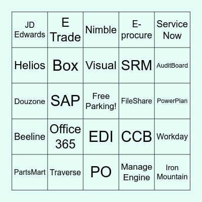 Accell's Excellent Applications Bingo Card