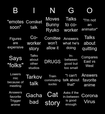 Tattun Bingo Card