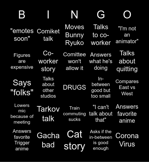 Tattun Bingo Card