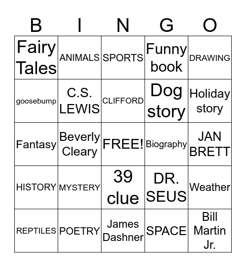 LIBRARY BOOK SEARCH Bingo Card