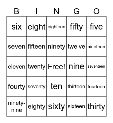 Counting fun Bingo Card