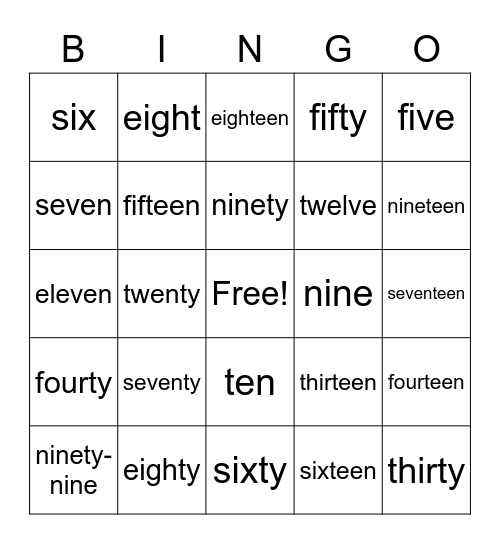 Counting fun Bingo Card