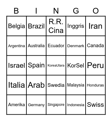 Bingu Bingo Card