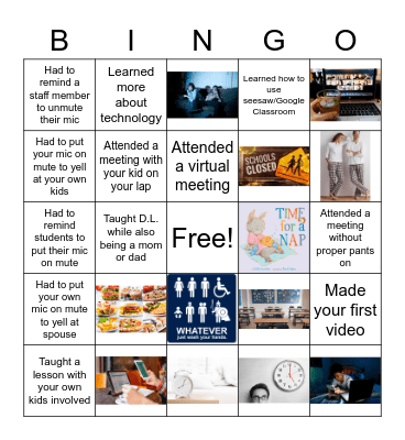 Hamilton - Distance Learning 19-20 Bingo Card
