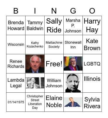 Pride Week Bingo Card