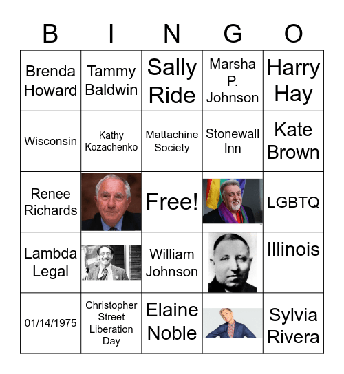 Pride Week Bingo Card