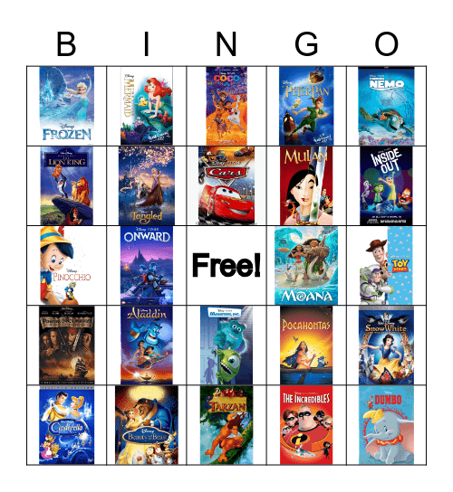 DISNEY BINGO Card