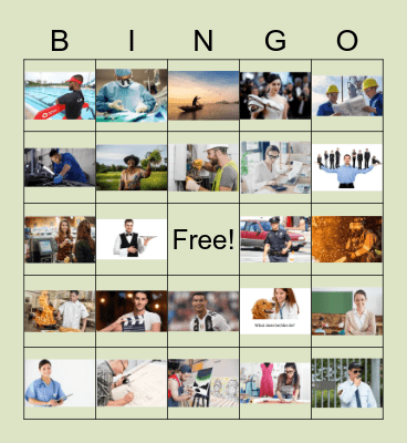 Jobs (pictures) Bingo Card