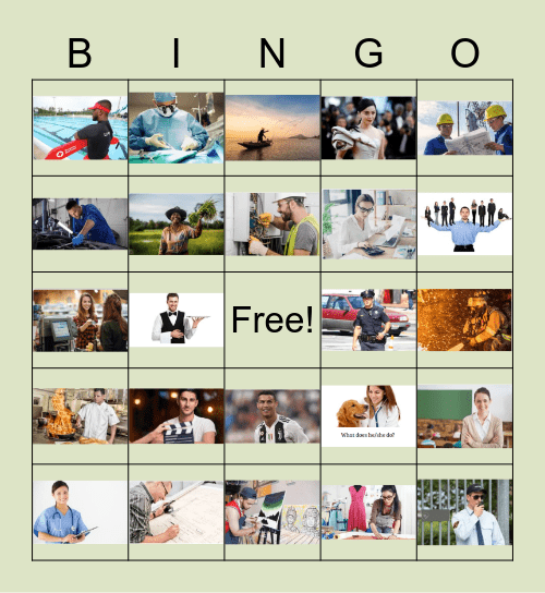 Jobs (pictures) Bingo Card