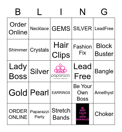 PAPARAZZI BINGO Card