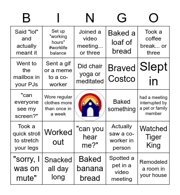 Remote Work Bingo Card