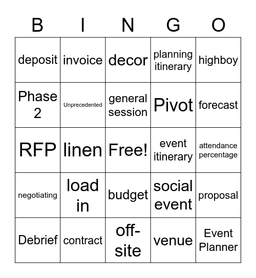 DMC Bingo Card