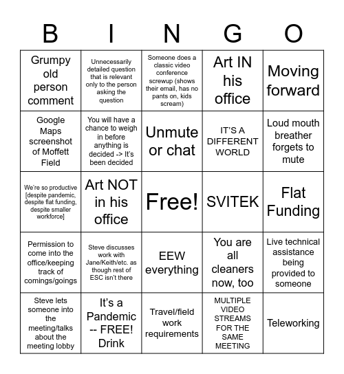 ESC All Hands Bingo Card