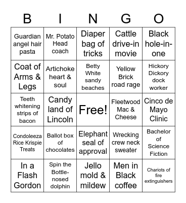 Before and After Bingo Card