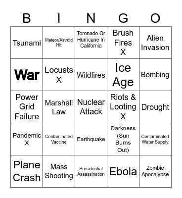2020 Bingo Card